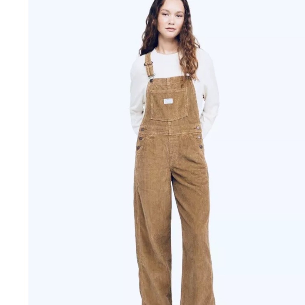 Levi's Premium Baggy Corduroy Women's Overalls Ermine Tan Women's - Size Small